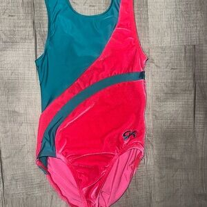 GK Girls Pink & Teal gymnastics leotard size CL